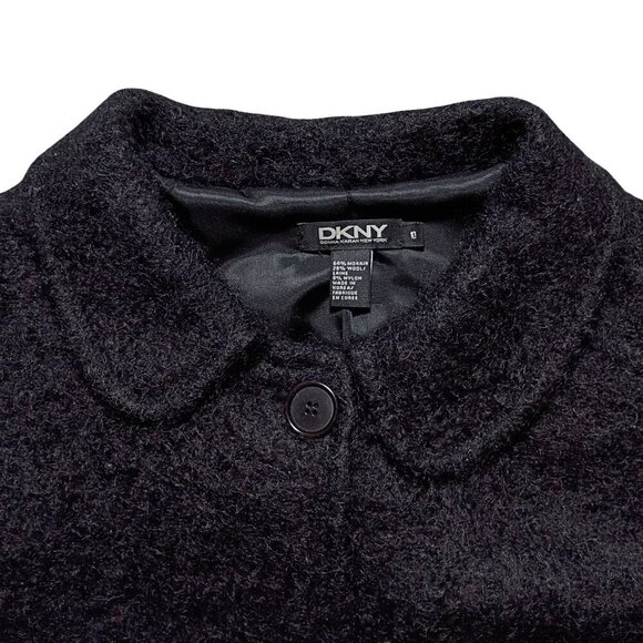 DKNY Women’s 10 Black Mohair Wool Blend Lined Short Jacket Blazer Coat Elegant - Picture 6 of 10